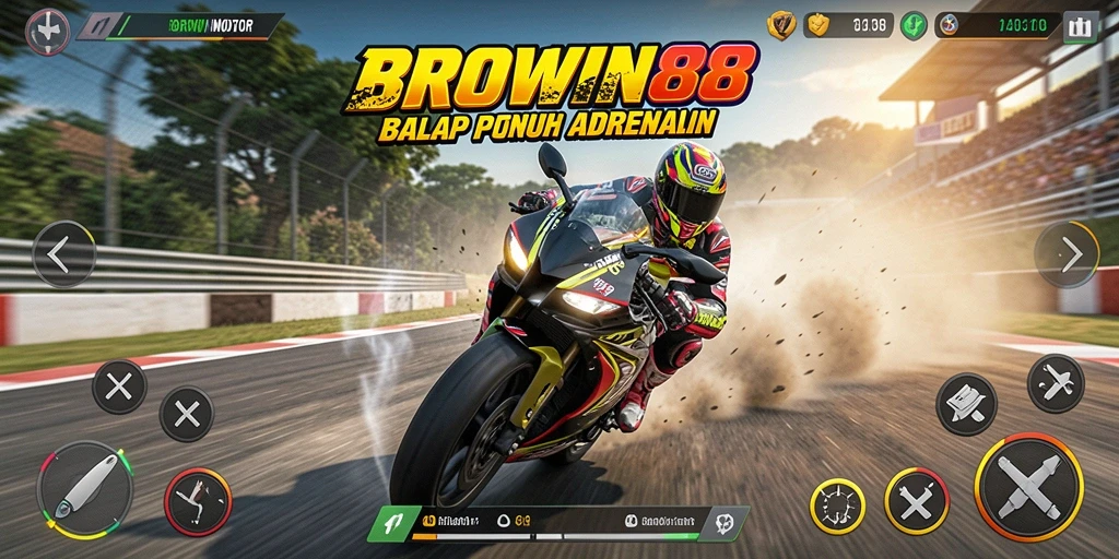 Tampilan aksi balapan motor yang mendebarkan di BROWIN88.