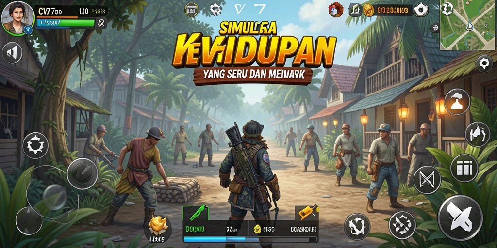 Tampilan gameplay menarik dari CV777 yang menghadirkan simulasi kehidupan.