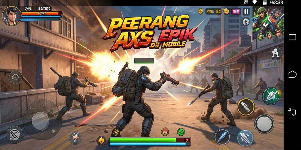 Gameplay FB333 dengan aksi seru dalam pertempuran.