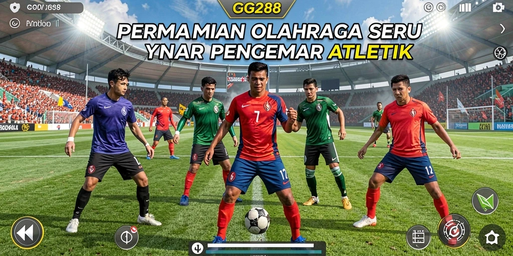 Tampilan gameplay GG288 yang penuh aksi di lapangan olahraga.