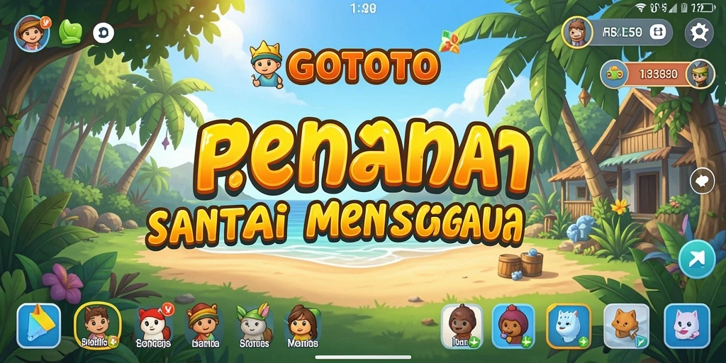 Screenshot GOTOTO menampilkan gameplay yang ceria dan penuh warna.