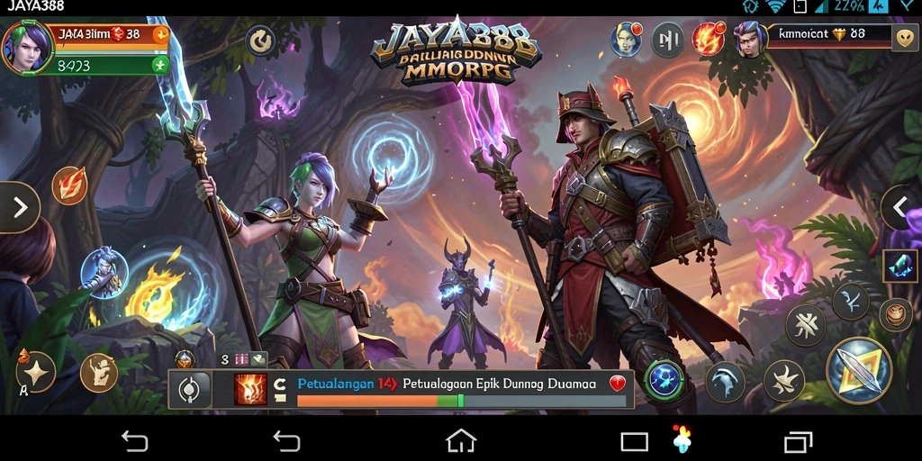 Tangkapan layar gameplay JAYA388 menampilkan aksi seru dalam MMORPG.