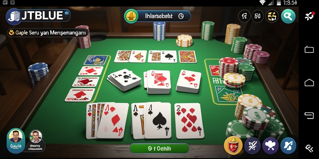 Tampilan gameplay JTBLUE yang seru dan interaktif dalam permainan Gaple.