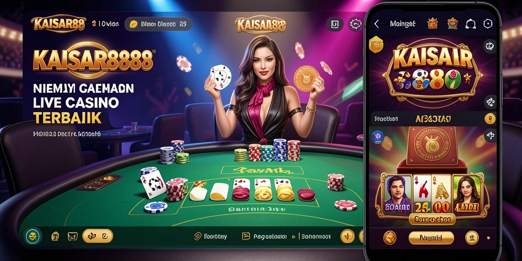 Tampilan gameplay KAISAR888 dengan dealer langsung yang profesional.