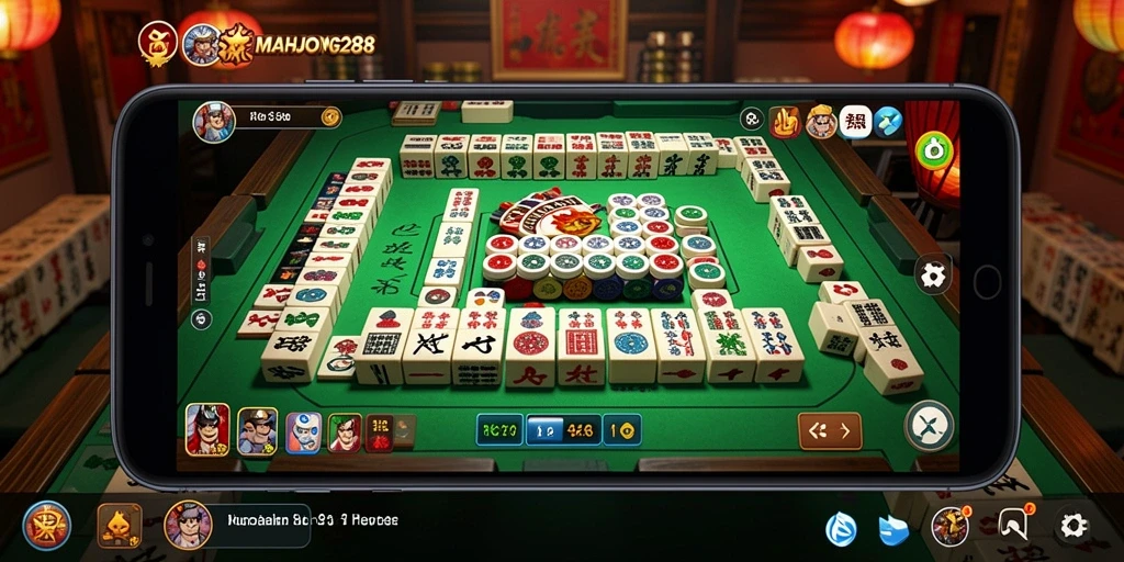 Tampilan dalam permainan MAHJONG288 yang menarik dan penuh warna.