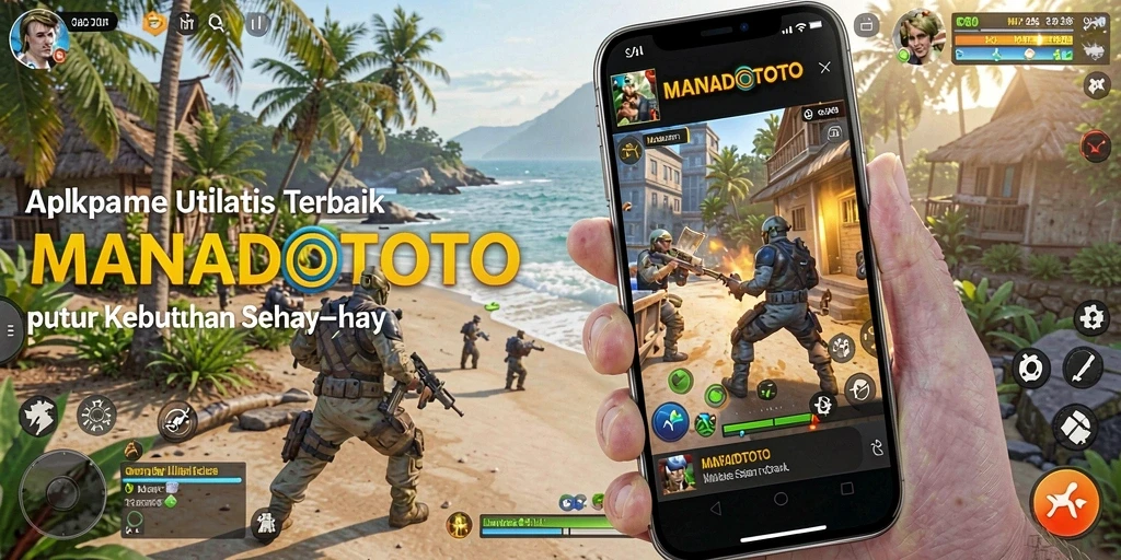 Tampilan utama MANADOTOTO yang menunjukkan berbagai fitur utilitas.