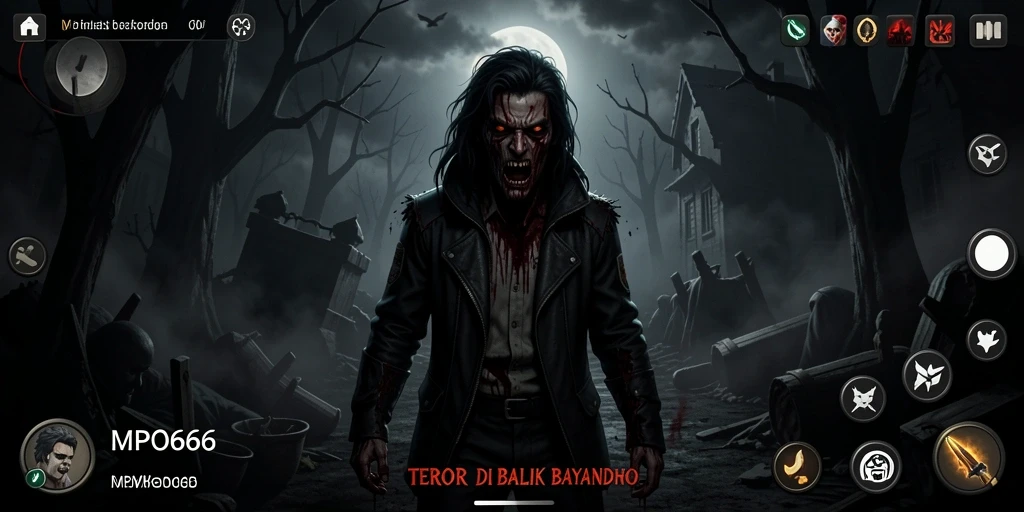 Screenshot MPO666 menampilkan momen menegangkan dengan atmosfir Horror yang kental.