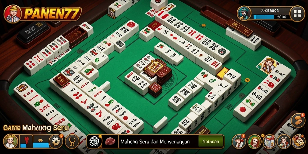 Tampilan gameplay menarik dari PANEN77 dengan ubin Mahjong yang menawan.