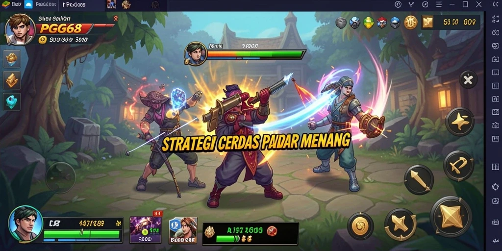 Tampilan aksi epik dalam gameplay PGG68 yang menegangkan.