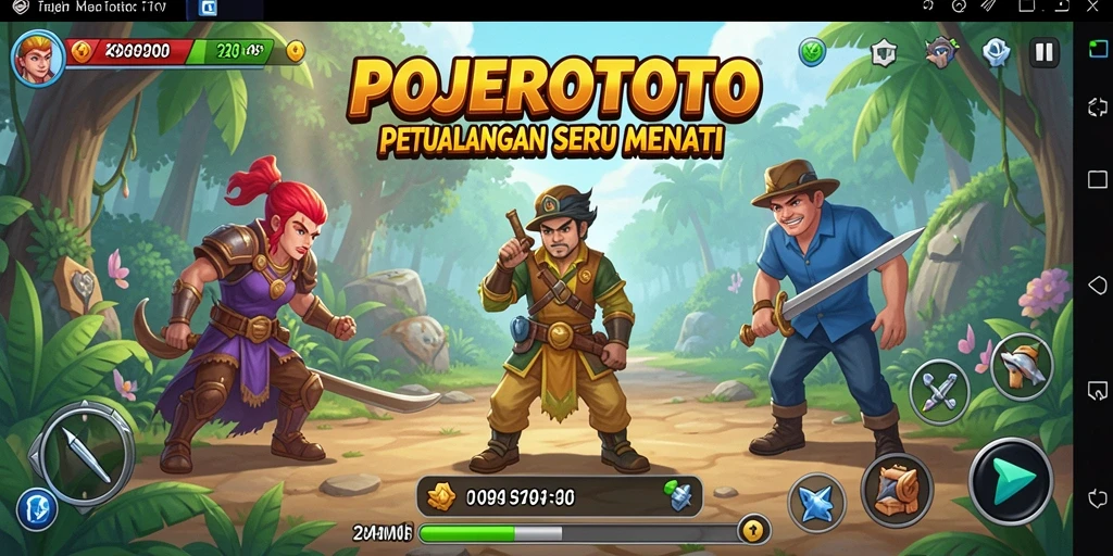 Tampilan gameplay seru di POJEROTOTO dengan petualangan mendebarkan.