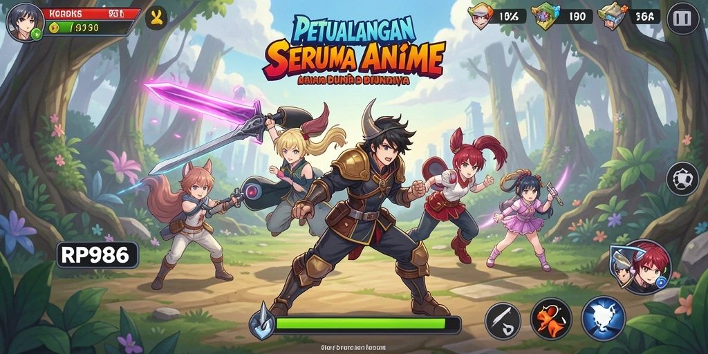 Tangkapan layar menunjukkan karakter utama dalam aksi pertarungan Anime.