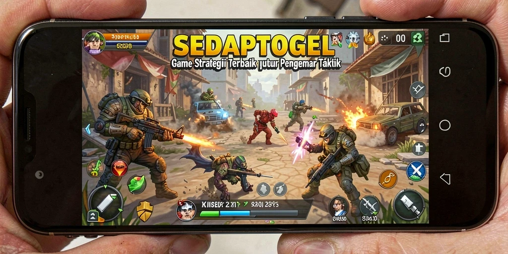 Screenshot utama gameplay <strong>SEDAPTOGEL</strong> menampilkan pertempuran strategis yang seru.