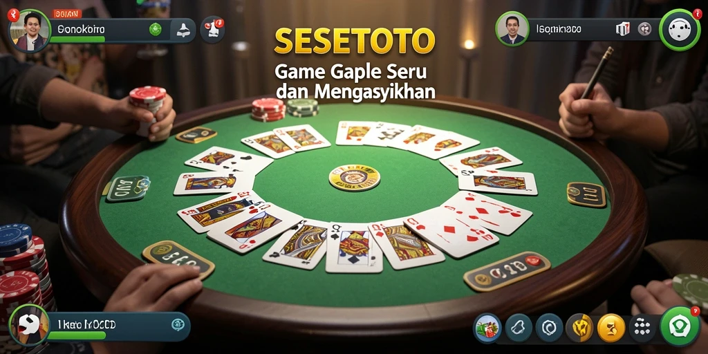 Screenshot gameplay SESETOTO menampilkan suasana seru saat bermain Gaple.