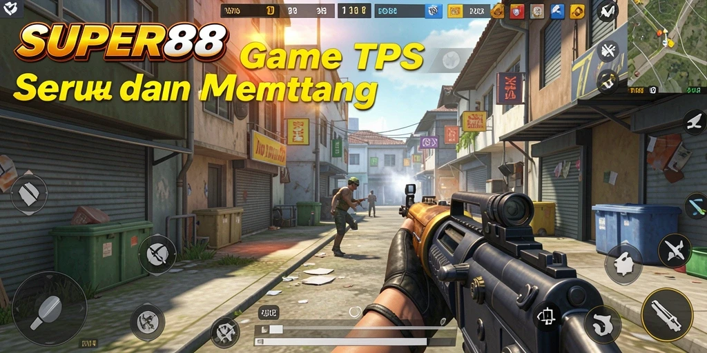 Screenshot SUPER88 menampilkan aksi seru dalam gameplay TPS.