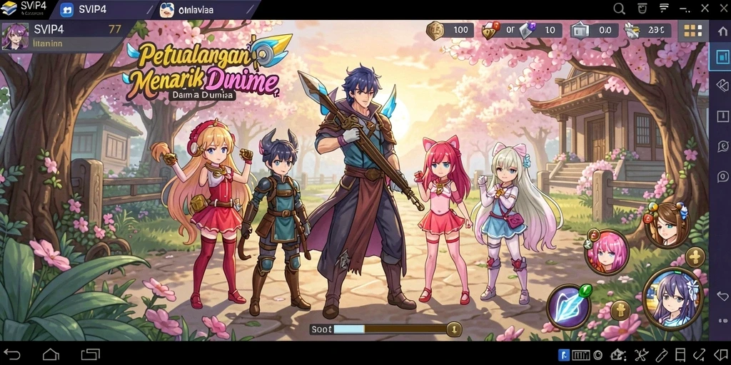 Tangkapan layar gameplay SVIP4 menampilkan aksi seru dan karakter animasi.