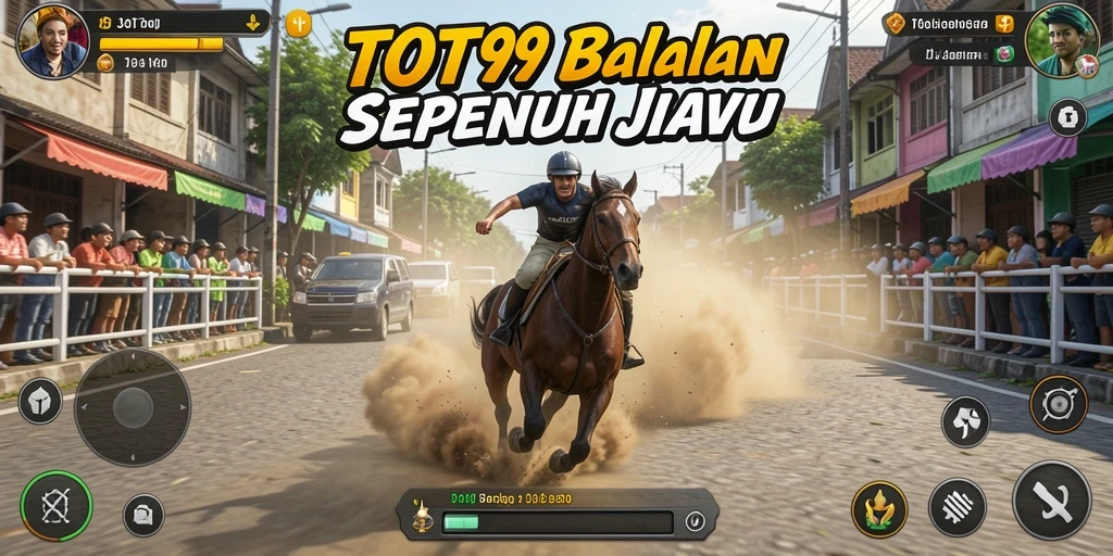 Tangkapan layar menunjukkan aksi balapan intens di TOTO99.