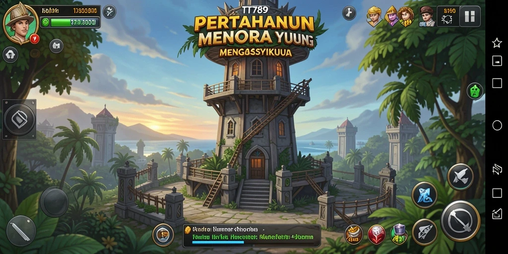 Tampilan gameplay menara pertahanan yang menegangkan di TT789.