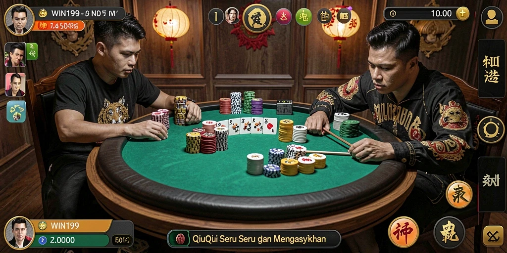 Gameplay seru QiuQiu di WIN199 dengan pemain yang aktif.